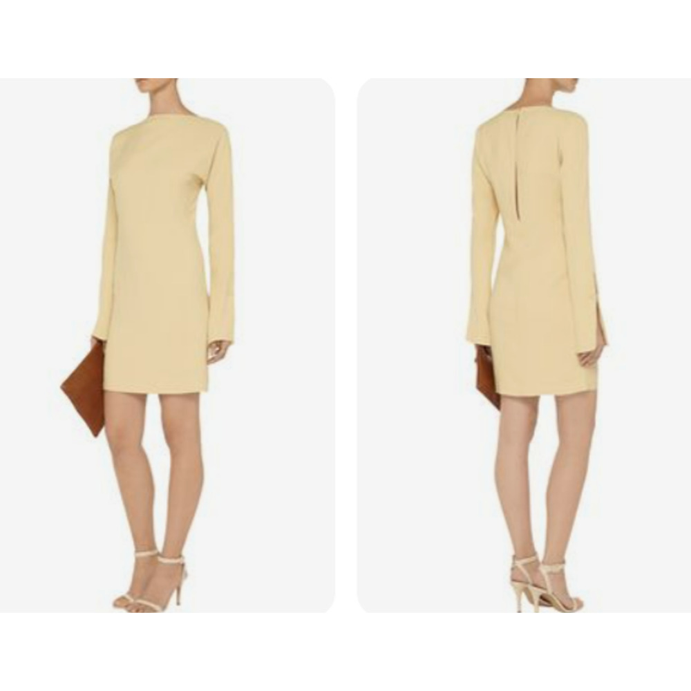 Toteme Sardinia Ivory Cream Women Boat Neck Long Sleeve Dress Minimalist Medium